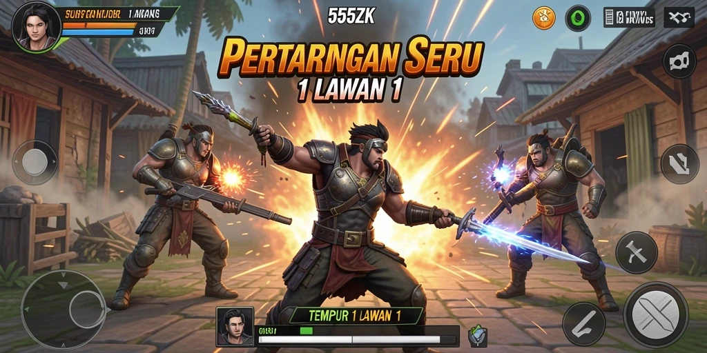 Tampilan pertarungan intens 1 Lawan 1 di 555ZK.