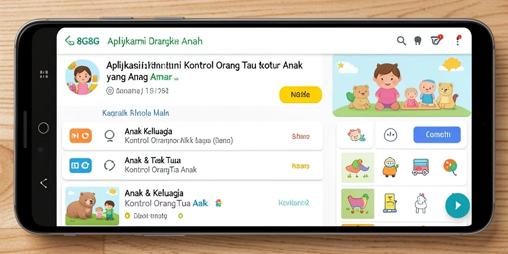 Antarmuka aplikasi Kontrol Orang Tua yang sederhana dan mudah dipahami.