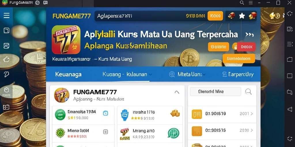 Antarmuka FUNGAME777 menampilkan informasi kurs mata uang yang jelas dan informatif.