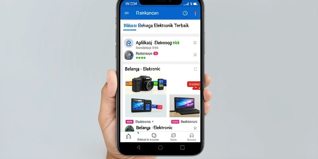Tampilan antarmuka aplikasi belanja elektronik IN1234.