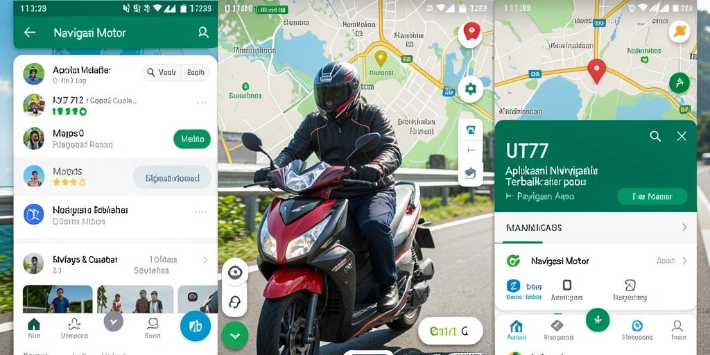 Tampilan antarmuka UT77 yang intuitif dan fungsional untuk navigasi motor.