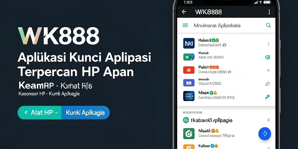 Antarmuka pengguna aplikasi Kunci Aplikasi WK888 yang sederhana dan efisien.