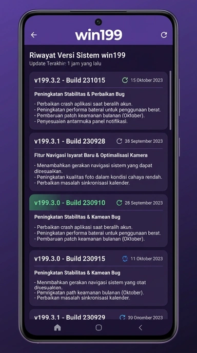 Riwayat Versi APK win199 untuk Pengguna Android